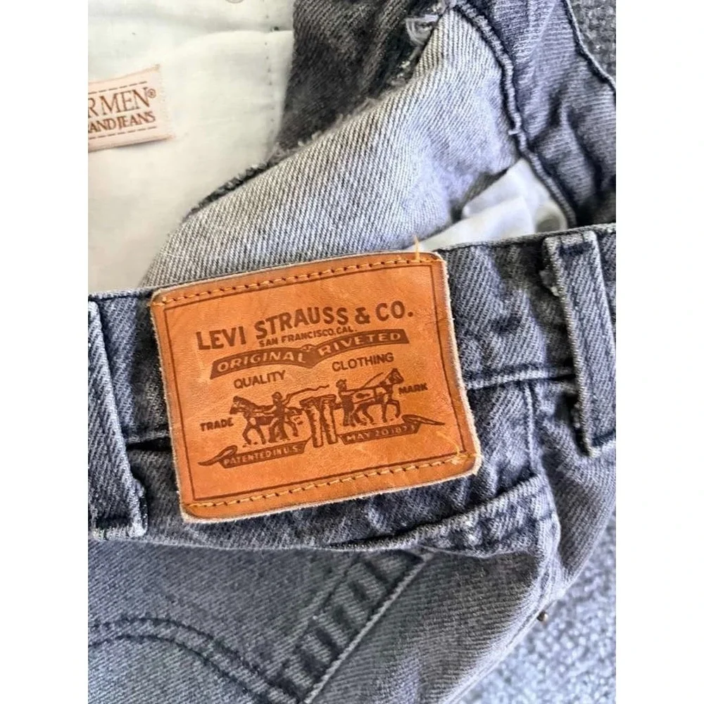 Vintage 80s Gray Levis Jeans Mens 34x29 549 Two Horse Brown‎ Tab Straight Leg